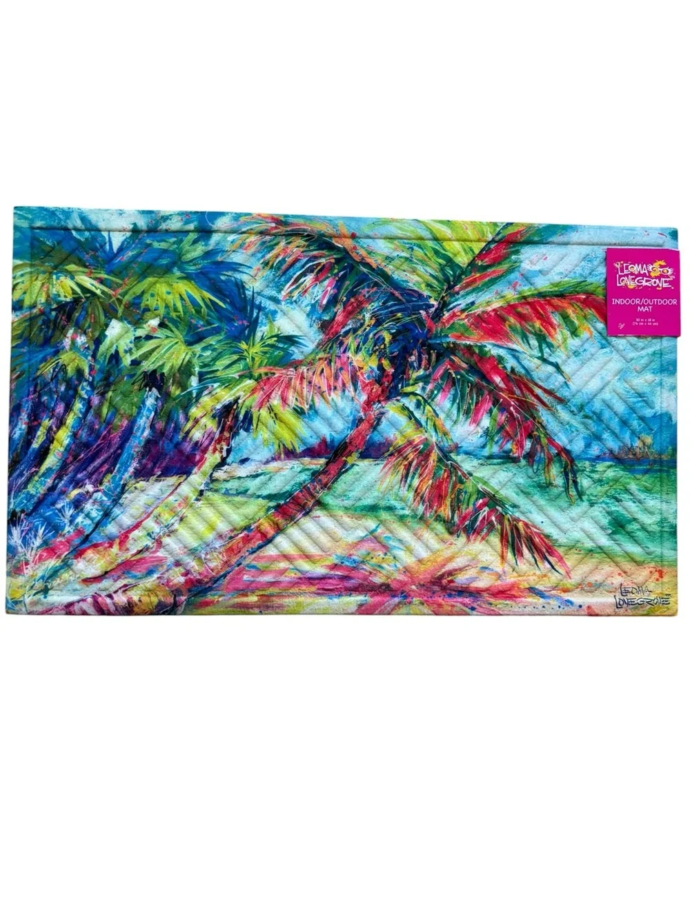 Leoma Lovegrove Indoor Outdoor Tropical Palm Tree Door Mat NWT